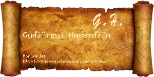 Györgyi Hasszán névjegykártya